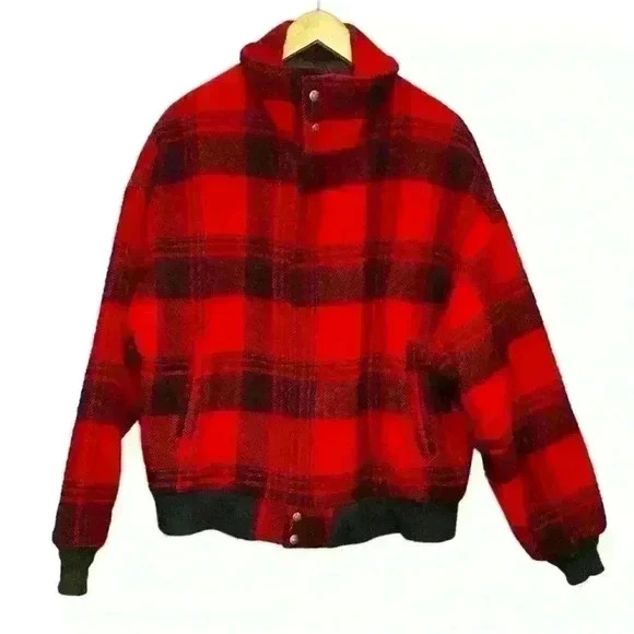 WOOLRICH 🐑 Vintage Plaid Bomber Jacket ❤️🖤❤️🖤 - Picture 1 of 15